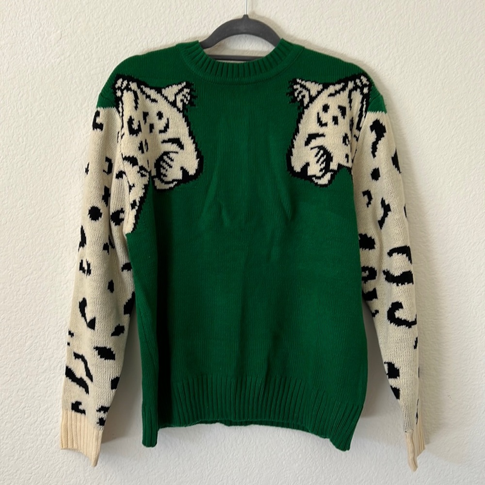 leopard sweater, size xl